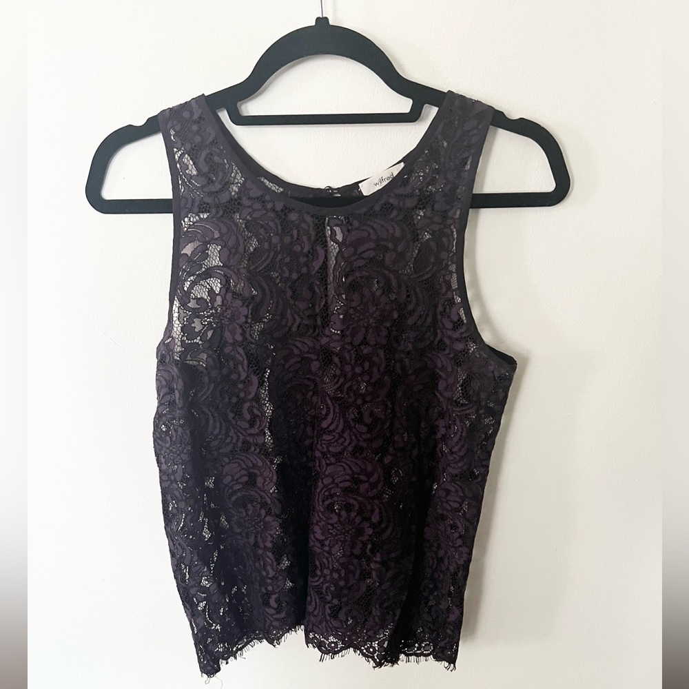 Aritzia Wilfred Lace Blouse - S, Aubergine  / Eggplant Purple